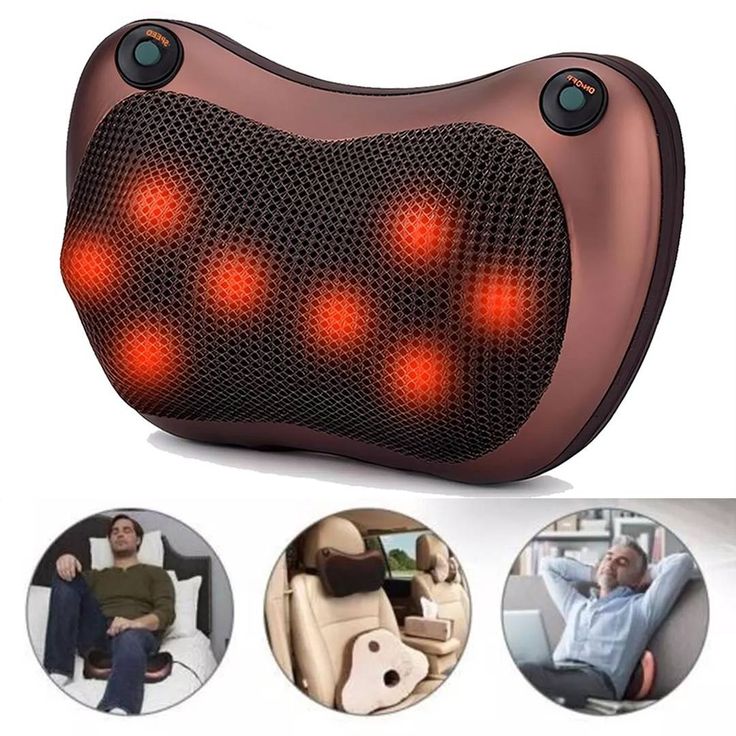 Multi VOGREX Electric Shiatsu Massage Pillow - 8-Kneading for Neck_Back_Car _ Debenhams